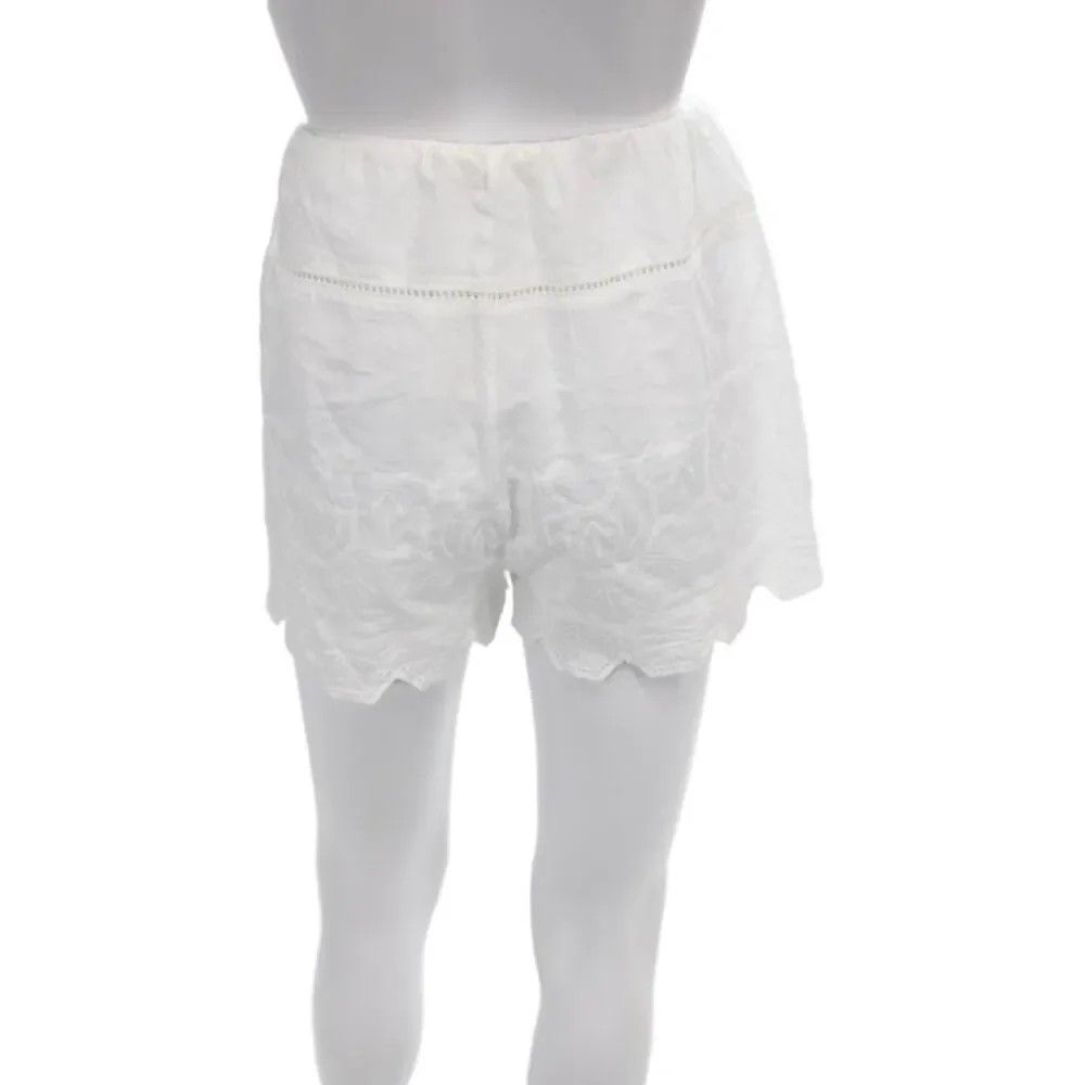 Zara Unisex Bohemian White Cotton Shorts Size L